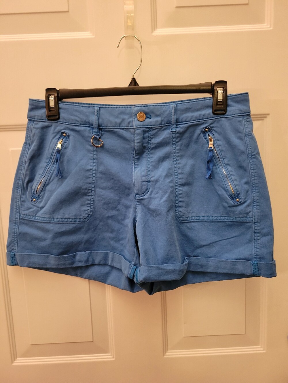 White House Black Market Blue Cargo-Style Cotton Shorts